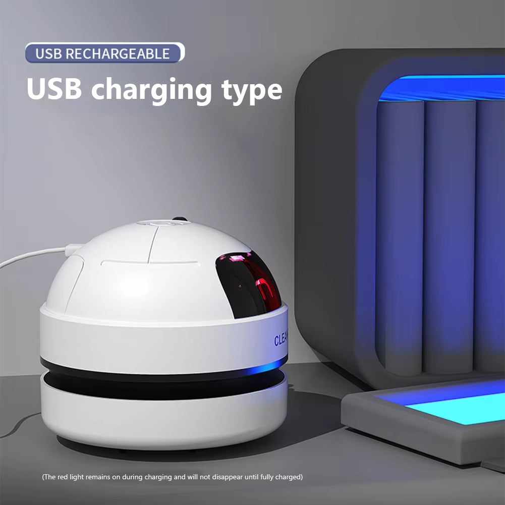 Desk Table Dust Vacuum Portable Desktop Vacuum Cleaner 500Mah USB Rechargeable with Detachable Nozzle for Home Office Keyboard